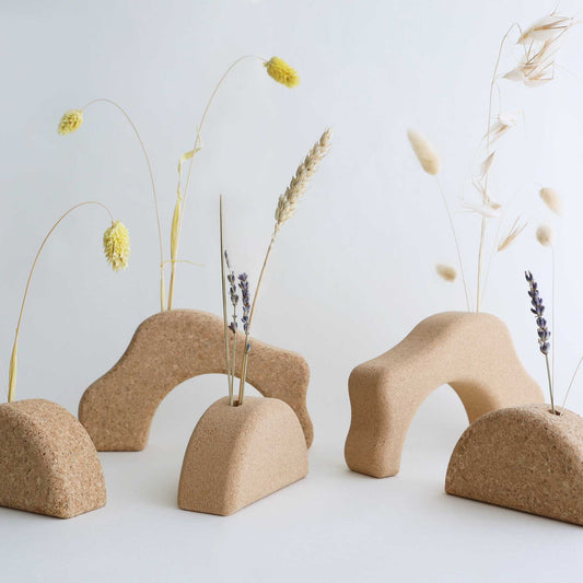 Onda & Sol Cork Vase Duo